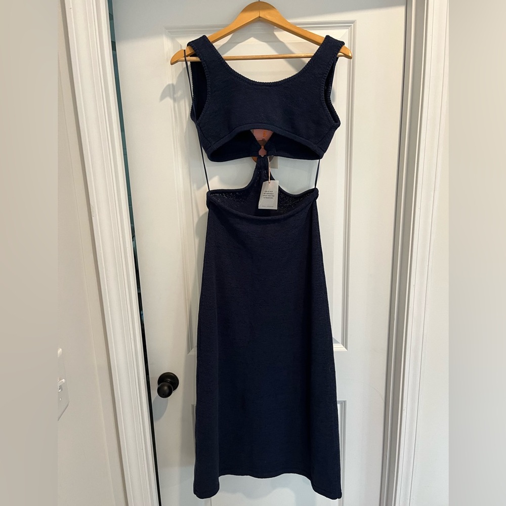 Cult gaia knit cut out midi dress size large NWT navy - Picture 4 of 10